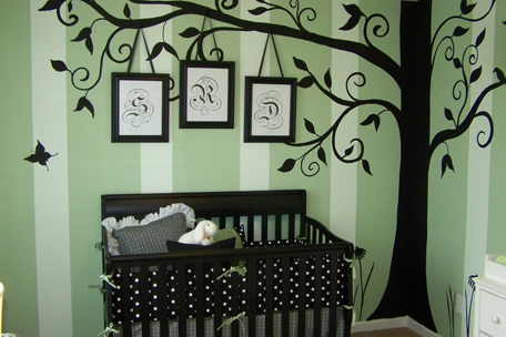 baby room, framed letters, initials, monogram, interior design, photo prints