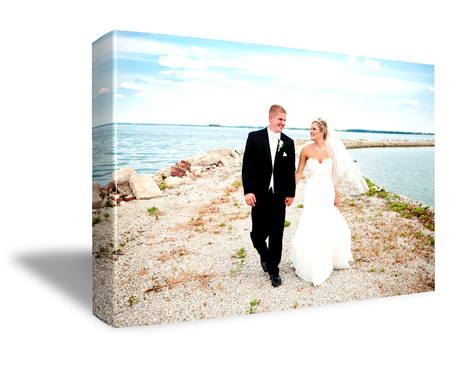 photos on canvas, perfect wedding gift, beach wedding, lake wedding