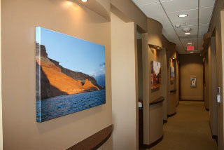 Canvas landscape in dental office