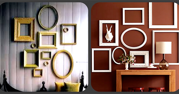 creative framing ideas, empty frame collage, collage of empty frames