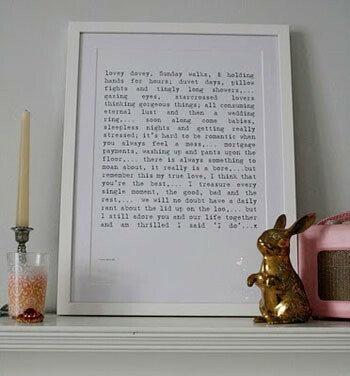Valentines day, valentines gift, gift idea, framed poem