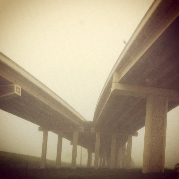 instacanvas, canvas prints, instagram photo gallery, foggy road, overpass, foggy highway, photo gallery, instaprint